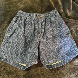 Chubbies Shorts Blue Anchor Print Elastic Waist Small 5.5”